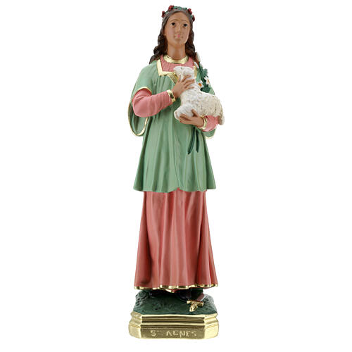 St. Agnes statue plaster 40 cm hand painted Arte Barsanti 1