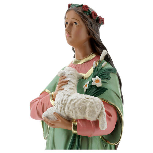 St. Agnes statue plaster 40 cm hand painted Arte Barsanti 2