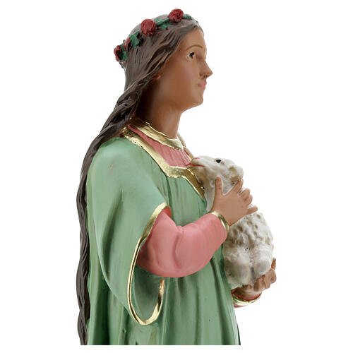 Santa Agnés estatua yeso 40 cm pintada a mano Arte Barsanti 4