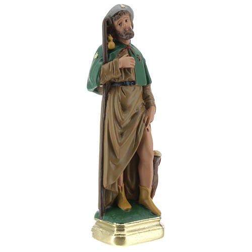Saint Roch plâtre statue 20 cm peinte main Arte Barsanti 4
