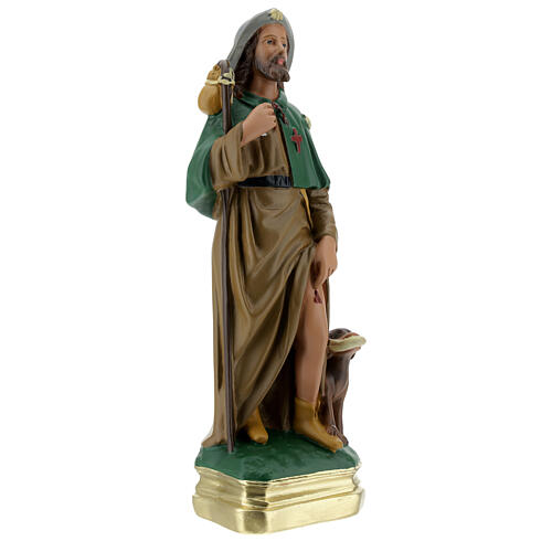 Statua San Rocco 30 cm gesso dipinto a mano Arte Barsanti 4