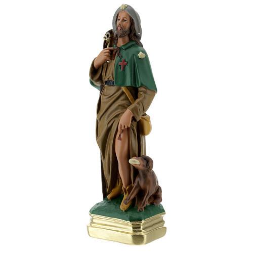 Saint Roch statue, 30 cm hand painted plaster Arte Barsanti 3