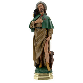 San Rocco gesso 40 cm statua dipinta a mano Arte Barsanti