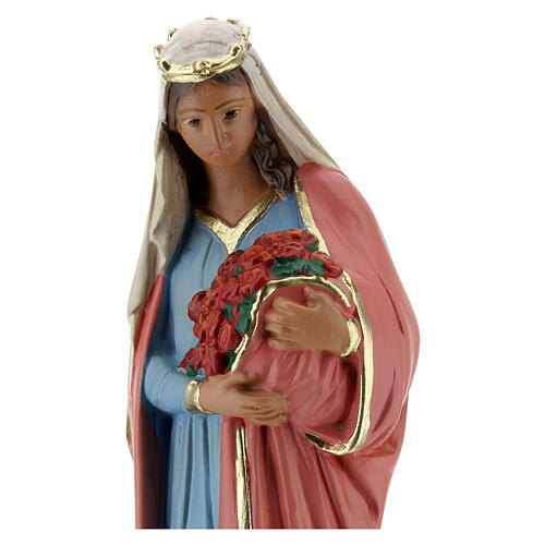 Statue aus Gips Heilige Elisabeth handbemalt Arte Barsanti, 20 cm 2