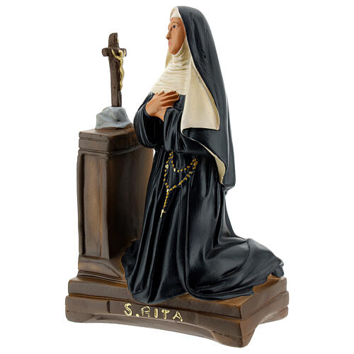 Heilige Rita von Cascia, kniend, 22x14 cm, Gipsstatue, Arte Barsanti 2