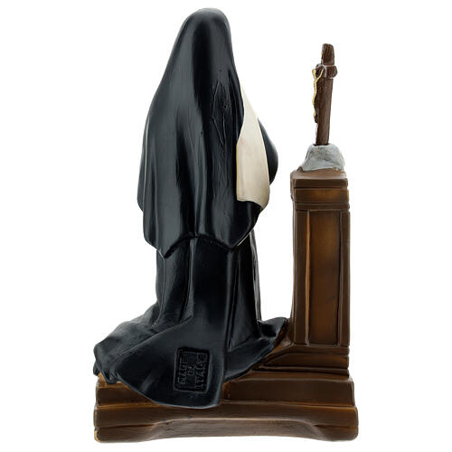 St. Rita Cascia kneeling hand painted plaster statue Arte Barsanti 22x14 cm 4