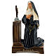 St. Rita Cascia kneeling hand painted plaster statue Arte Barsanti 22x14 cm s1