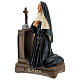 St. Rita Cascia kneeling hand painted plaster statue Arte Barsanti 22x14 cm s2