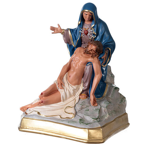 Pietà, Statue aus Gips, handbemalt, 30x30 cm, Arte Barsanti 3