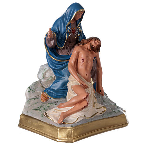 Pietà, Statue aus Gips, handbemalt, 30x30 cm, Arte Barsanti 4