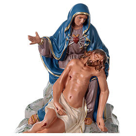 Plaster statue Pietà 12x12 in hand-painted Arte Barsanti