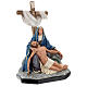 La Pietà statue résine croix 60 cm peinte à la main Arte Barsanti s5