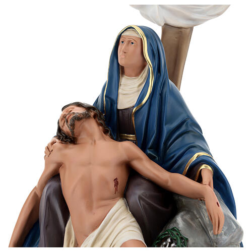 Pietà com cruz imagem resina pintada à mão Arte Barsanti 60 cm 4