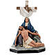 Pietà com cruz imagem resina pintada à mão Arte Barsanti 60 cm s1