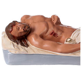 Christ Mort statue plâtre 15x46 cm peint main Arte Barsanti