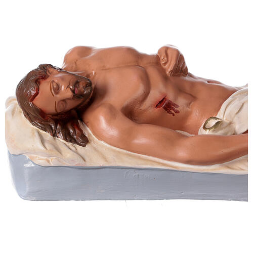 Christ Mort statue plâtre 15x46 cm peint main Arte Barsanti 2