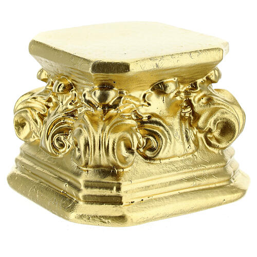 Statuensockel aus Gips, goldfarben, 8x8x8 cm, von Arte Barsanti 2