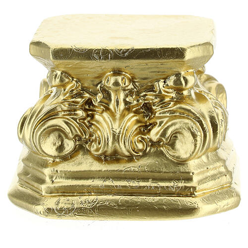 Statuensockel aus Gips, goldfarben, 8x8x8 cm, von Arte Barsanti 3