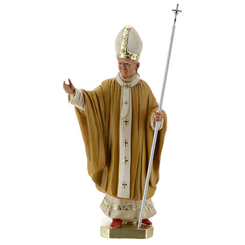 Statue aus Gips Papst Johannes Paul II handbemalt Arte Barsanti, 40 cm 1