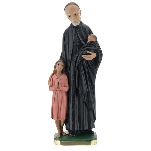 Figura Święty Wincenty a Paulo 30 cm gips malowany ręcznie Barsanti 1