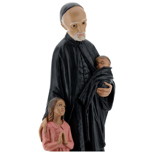 Figura Święty Wincenty a Paulo 30 cm gips malowany ręcznie Barsanti 2