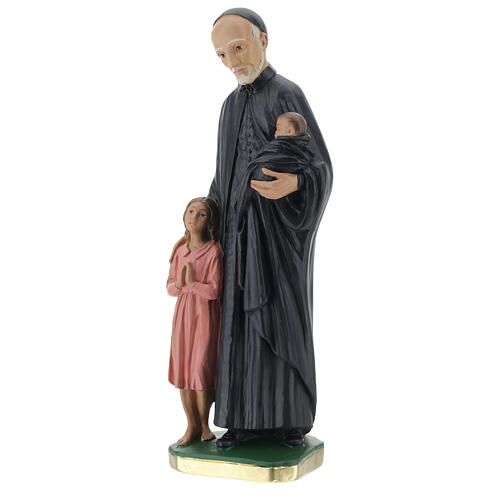 Figura Święty Wincenty a Paulo 30 cm gips malowany ręcznie Barsanti 3