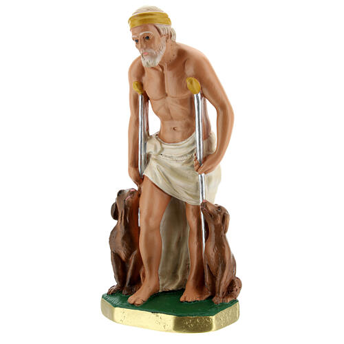 Saint Lazare statue plâtre 20 cm peint main Arte Barsanti 2