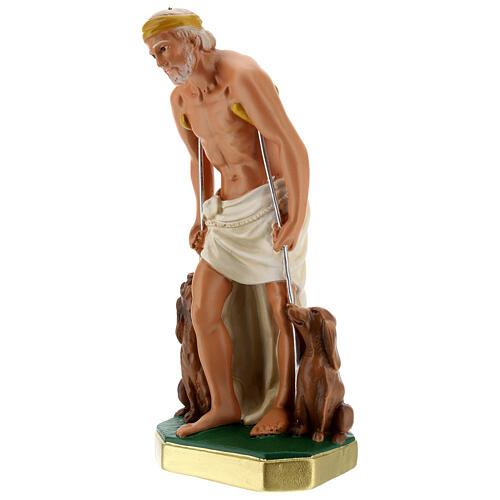 Statue Saint Lazare plâtre 30 cm peint main Arte Barsanti 3