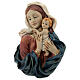 Busto Madonna Bambino drappeggio statua resina 18 cm s3