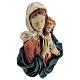 Bust of Madonna and Child with drapery, 18 cm in resin s4