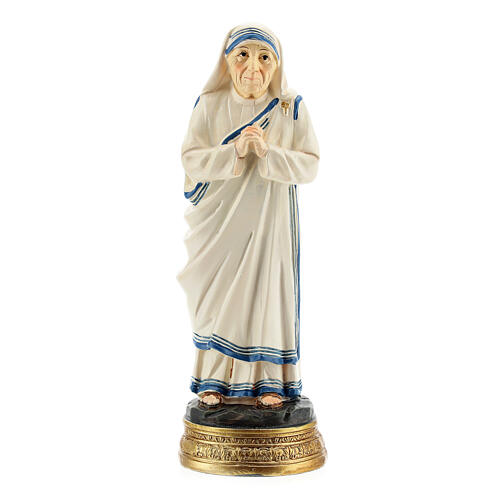 Imagem Santa Madre Teresa de Calcutá mãos juntas resina 12,5 cm 1
