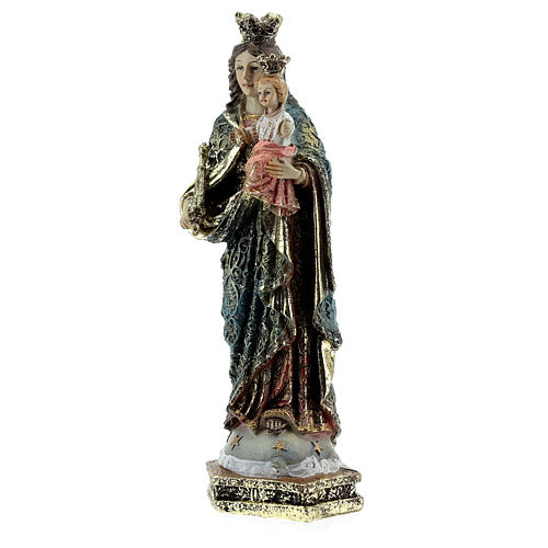 Statue Our Lady of Help scepter decorated clothes scepter resin 13.5 cm 2