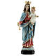 Statue Our Lady of Help wood effect base resin 20 cm s1