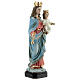 Statue Our Lady of Help wood effect base resin 20 cm s4