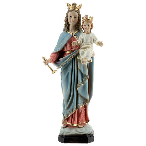 Statua Maria Ausiliatrice Bambino scettro resina 30 cm 2