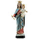 Imagem resina Nossa Senhora Auxiliadora com Menino Jesus, base cor madeira, 30 cm s1