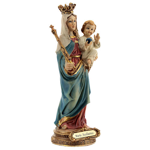 Statue Marie Auxiliatrice et Enfant Jésus sphère résine 14,5 cm 3