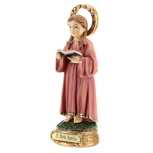 Santísima María niña estudio escrituras estatua resina 12,5 cm 2