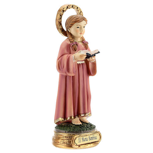 Santísima María niña estudio escrituras estatua resina 12,5 cm 3