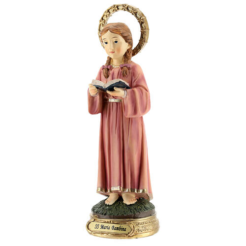 Statue of Child Mary with braids resin 20x6.5x6 cm 3