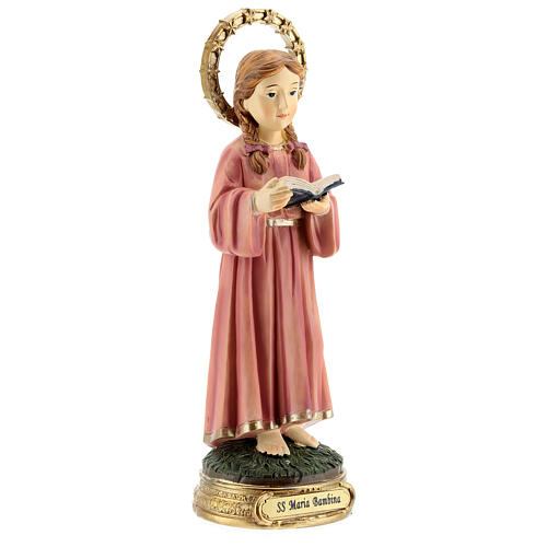 Statue of Child Mary with braids resin 20x6.5x6 cm 4