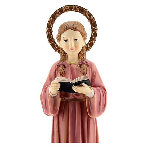 Child Virgin Mary studying statue resin 30 cm 2