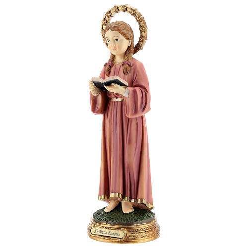 Child Virgin Mary studying statue resin 30 cm 3