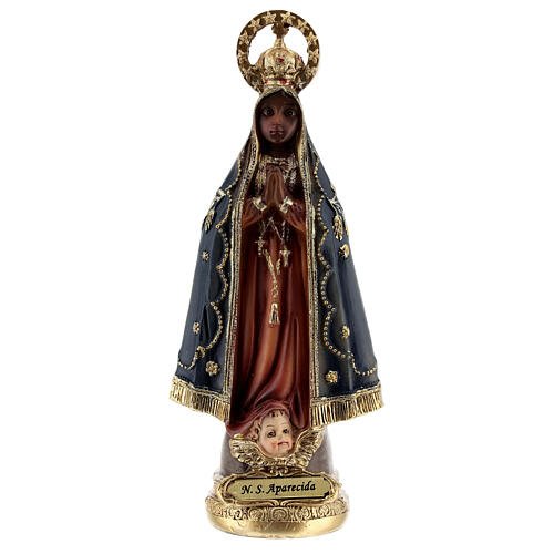 Our Lady of Aparecida statue with angel resin 15.5 cm 1