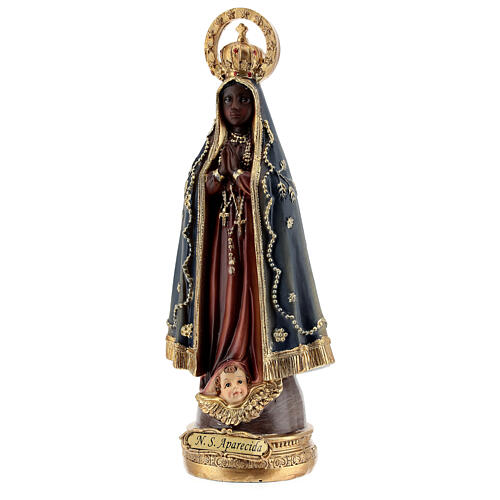 Estatua Nuestra Señora Aparecida Brasil resina 22 cm 3