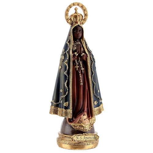 Statua Nostra Signora Aparecida Brasile resina 22 cm 4