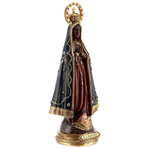 Nossa Senhora Aparecida com anjo imagem resina 31,5 cm 4