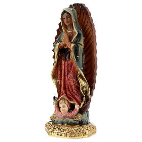Nossa Senhora de Guadalupe com anjo imagem resina 11 cm