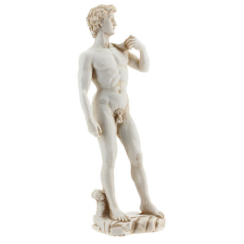 Statue David Michel-Ange couleur marbre 21 cm résine 4