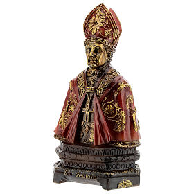 Busto San Gennaro resina dettagli oro 14 cm